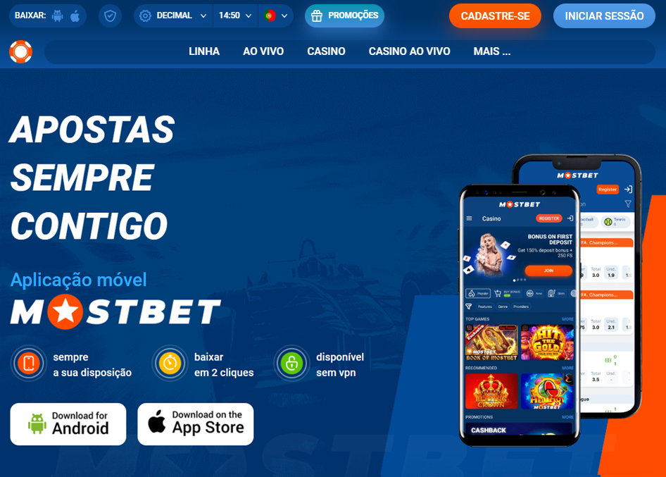 Aplicação Mostbet para Android em Portugal.